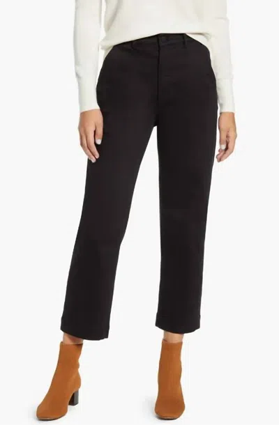 Everlane Straight Leg Crop Pants In Black In Black