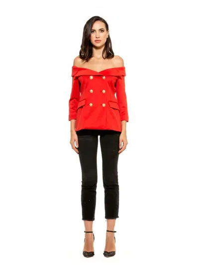 Alexia Admor Ariel Blazer In Red