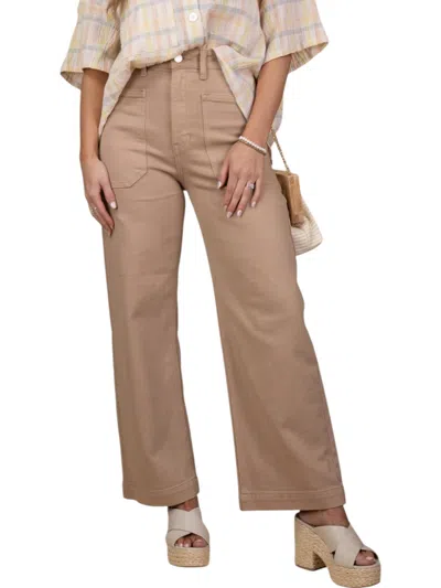 Jbd Zara Wide Leg Utility Pants In Brown In Brown