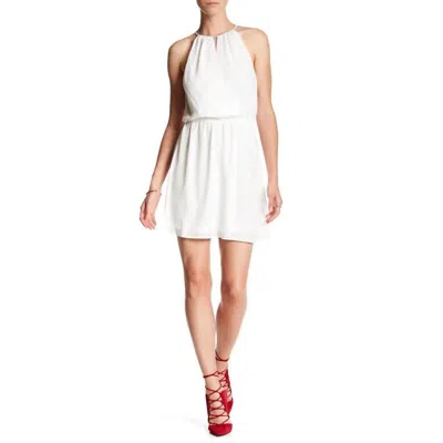 Bcbgeneration Chiffon Halter Neck Mini Dress In White In White