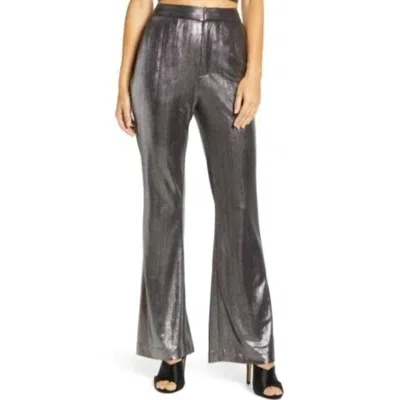 Endless Rose Women's Textured High Rise Pants In Silver In Silver
