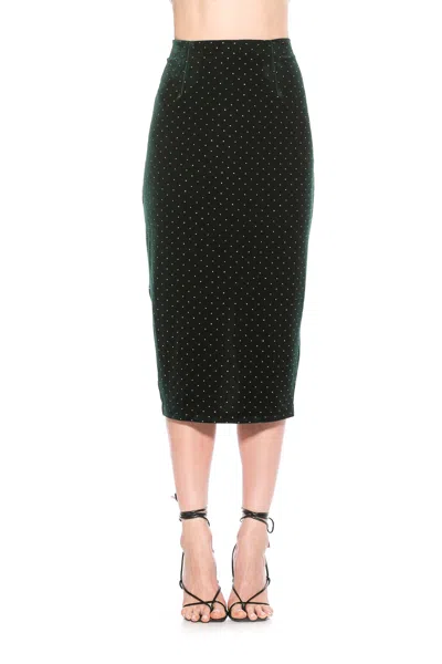 Alexia Admor Jayden Studded Velvet Midi Skirt In Gold