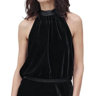 Go By Go Silk For It Cutaway Top In Black In Black