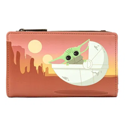 Loungefly Women's Mandalorian The Child Wait For Me Wallet In Brown In Brown