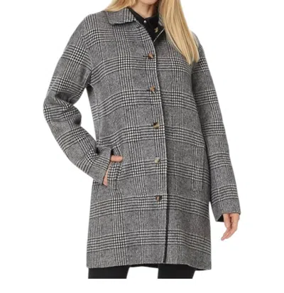 Elliott Lauren Button Front Jacket With Pleats In Black/white In Multi