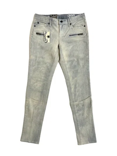 Converse Women's Copley Rocker Striped Washout Denim Skinny Stretch Jeans In Light Blue In Blue
