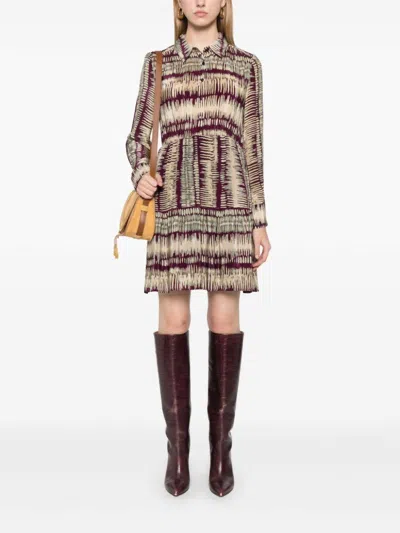 Ba&sh Apoldie Dress Bordeaux In White