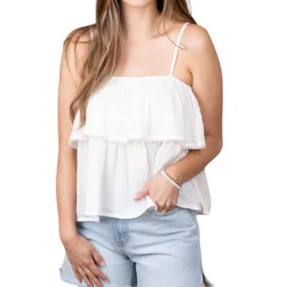 Shop J.nna Lexi Tiered Pearl Tank Top In Off White