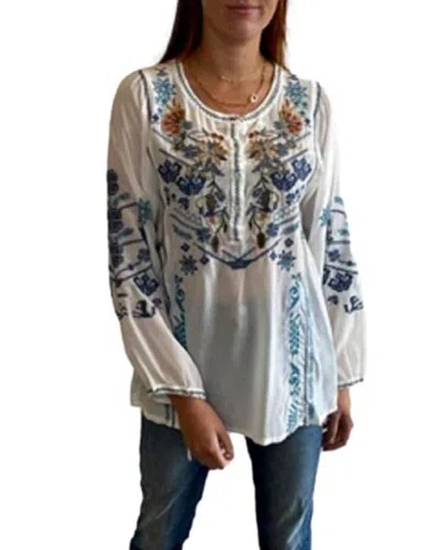 Johnny Was Raisa Blouse In Natural In White