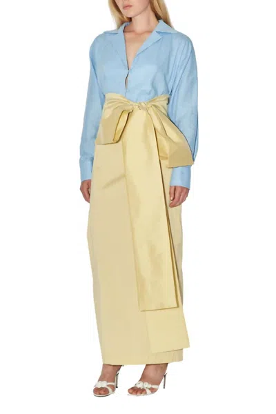 Bernadette Claire Contrast Gown With Bow Detail In Multi
