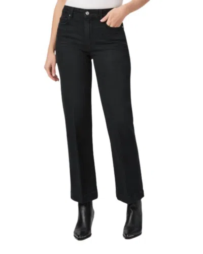 Paige Cindy Twisted Seam Slit Pant In Black Velvet In Multi