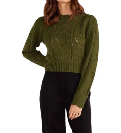 Minkpink Sally Pointelle Knit Sweater In Forrest Green In Green