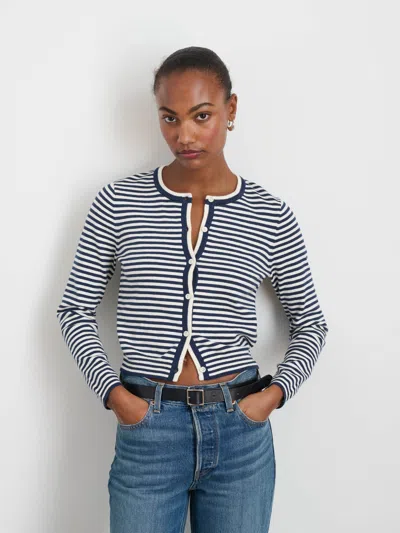 Alex Mill Albertina Cardigan In Sailor Navy/ivory