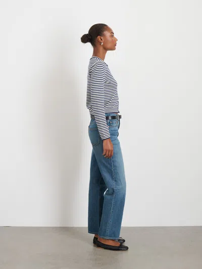 Alex Mill Albertina Cardigan In Sailor Navy/ivory