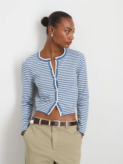 Alex Mill Albertina Cardigan In Azure/ivory