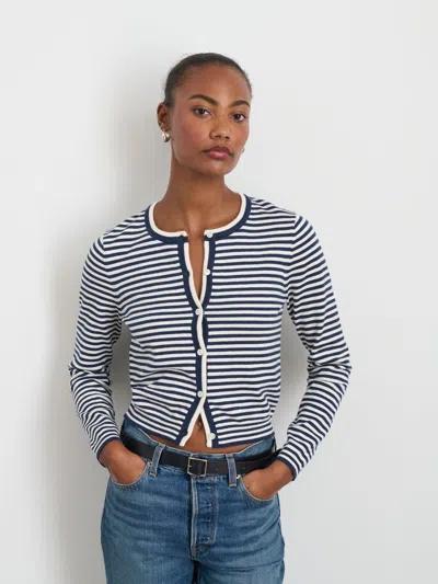 Alex Mill Albertina Cardigan In Sailor Navy/ivory