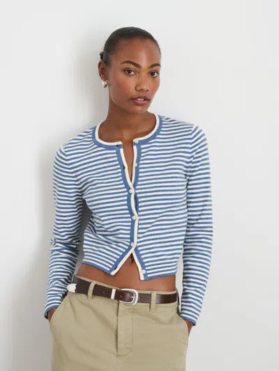 Alex Mill Albertina Cardigan In Azure/ivory