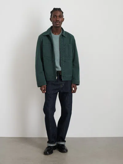 Alex Mill Garment Dyed Zip Work Jacket In Canvas In Pine Grove