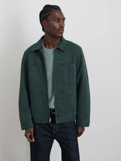 Alex Mill Garment Dyed Zip Work Jacket In Canvas In Pine Grove