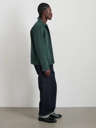 Alex Mill Garment Dyed Zip Work Jacket In Canvas In Pine Grove