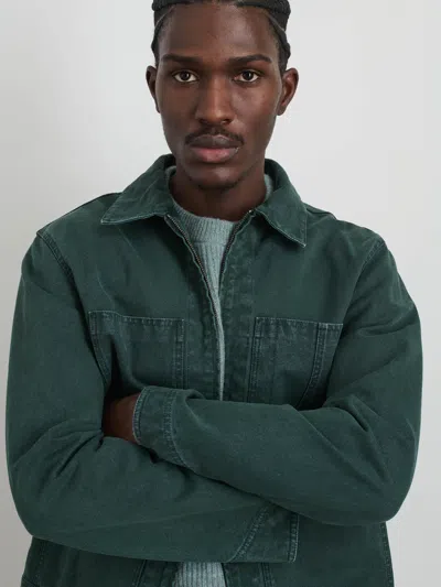 Alex Mill Garment Dyed Zip Work Jacket In Canvas In Pine Grove