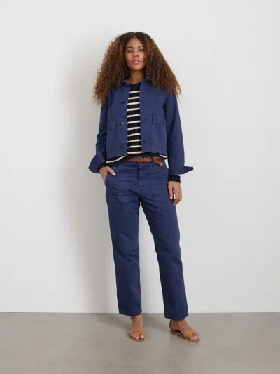 Alex Mill Marfa Work Jacket In Herringbone In Midnight Blue