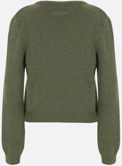 Mm6 Maison Margiela Crewneck Knitwear With Cut-outs And Ribbed Trims In Multicolor