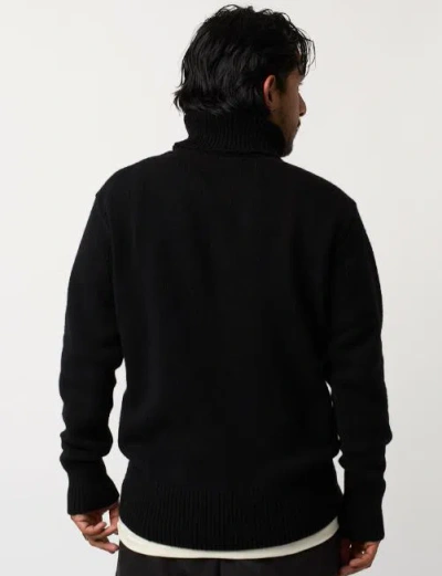Merz B.schwanen Deep Black Wool Sweater In Deep Black