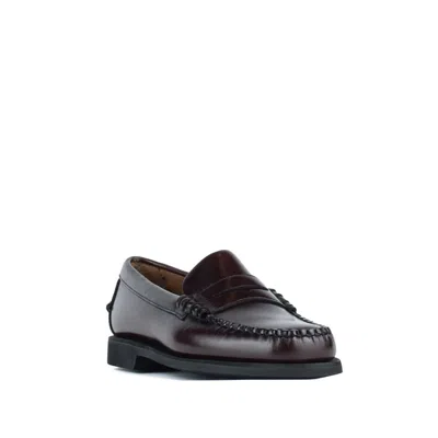 Sebago Rounded Toe Slip-on Moccasins With Smooth Leather Finish In Brown