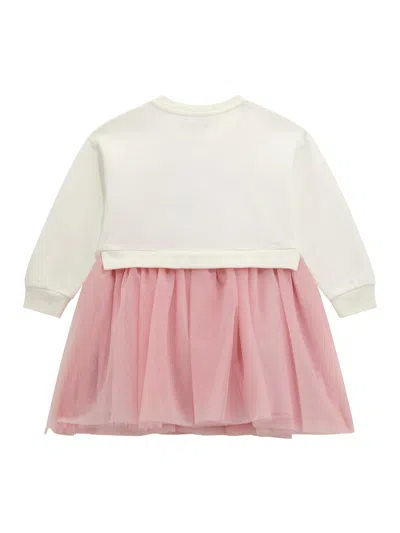 Guess Girls Mixed Fabric Sweater Dress In White