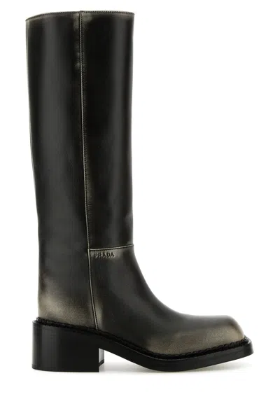 Prada Black Leather Boots