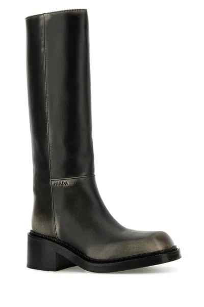 Prada Black Leather Boots