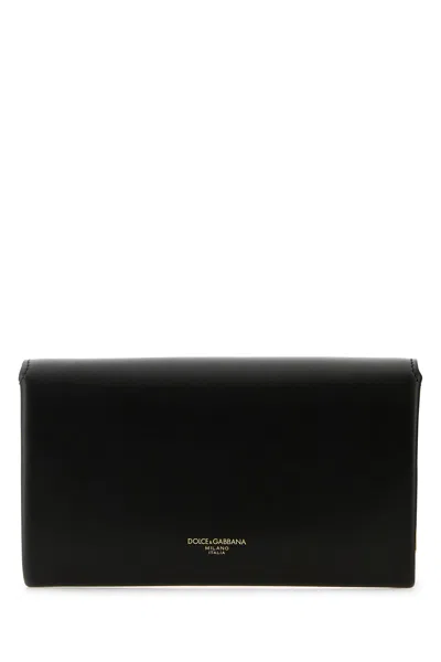 Dolce & Gabbana Black Leather Marlene Clutch