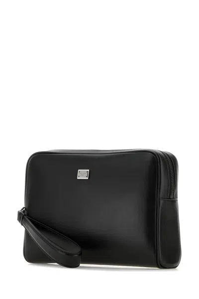 Dolce & Gabbana Black Leather Pouch
