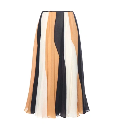 Shop Roksanda Ashford Silk Seersucker Skirt In Eavy