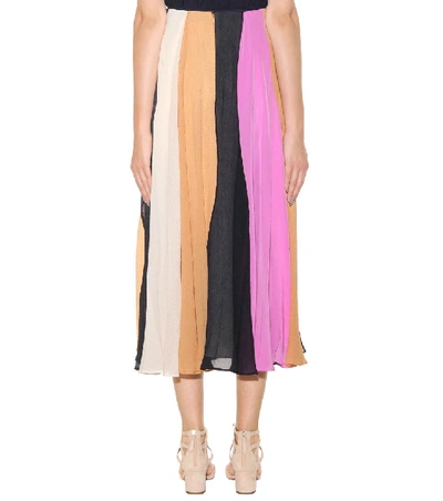Shop Roksanda Ashford Silk Seersucker Skirt In Eavy