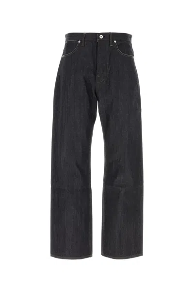 Jil Sander Blue Jeans With Belt Loops And Logo Patch On The Rear In Denim Man In Blue