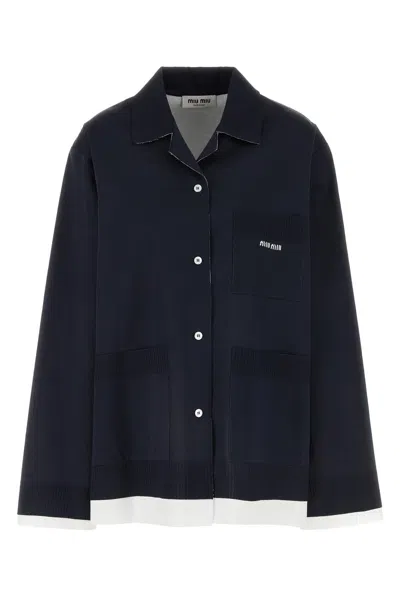 Miu Miu Women's Navy Silk Shirt