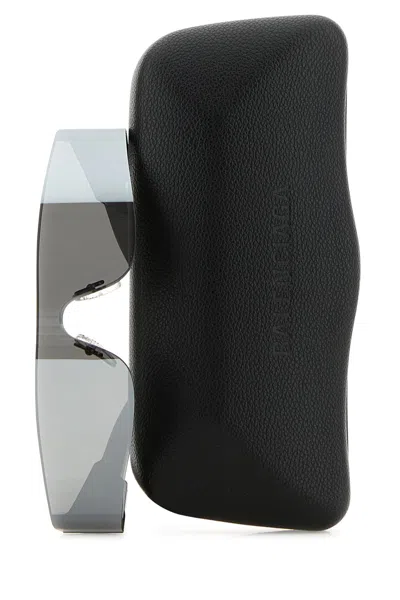 Balenciaga Silver Acetate Mono Rectangle Sunglasses