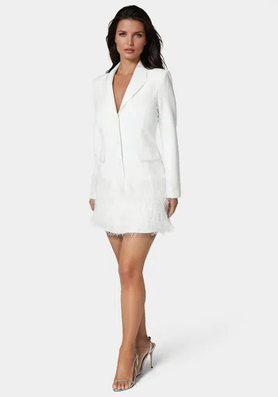 Bebe Donna Ricco Blazer Mini Dress In White