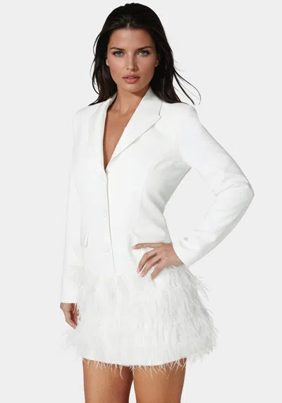 Bebe Donna Ricco Blazer Mini Dress In White