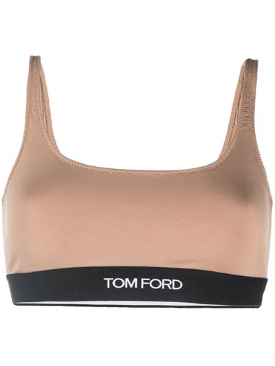 Tom Ford Beige Modal Signature Bralette In Beige