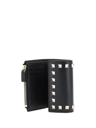 Valentino Rockstud Wallet In Black