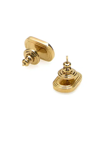 Valentino Two-tone Enamel And Metal Vlogo Earrings