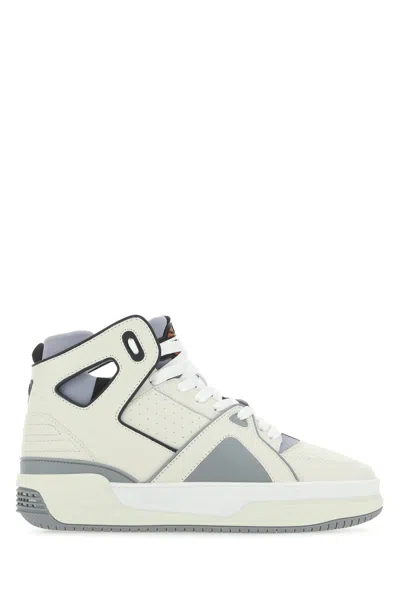 Just Don Pebble Leather High-top Sneakers With Perforated Toe