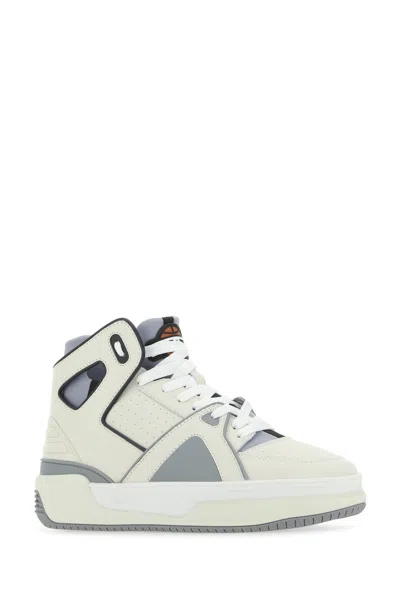 Just Don Pebble Leather High-top Sneakers With Perforated Toe