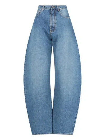 Alaïa Wide Leg Trousers Belt Loops In Blue