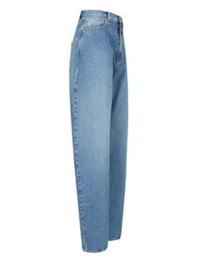 Alaïa Wide Leg Trousers Belt Loops In Blue