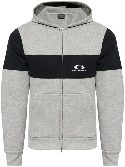 Balenciaga Jersey Hoodie Sweatshirts Grey In Gray