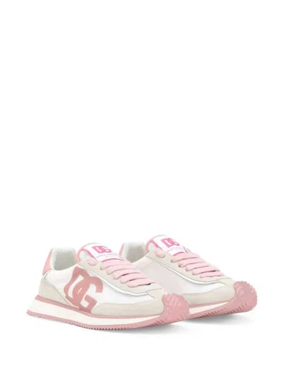 Dolce & Gabbana Canvas And Suede Sneakers In Multicolor